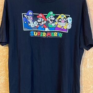 Nintendo Super Mario Black Cotton T-Shirt